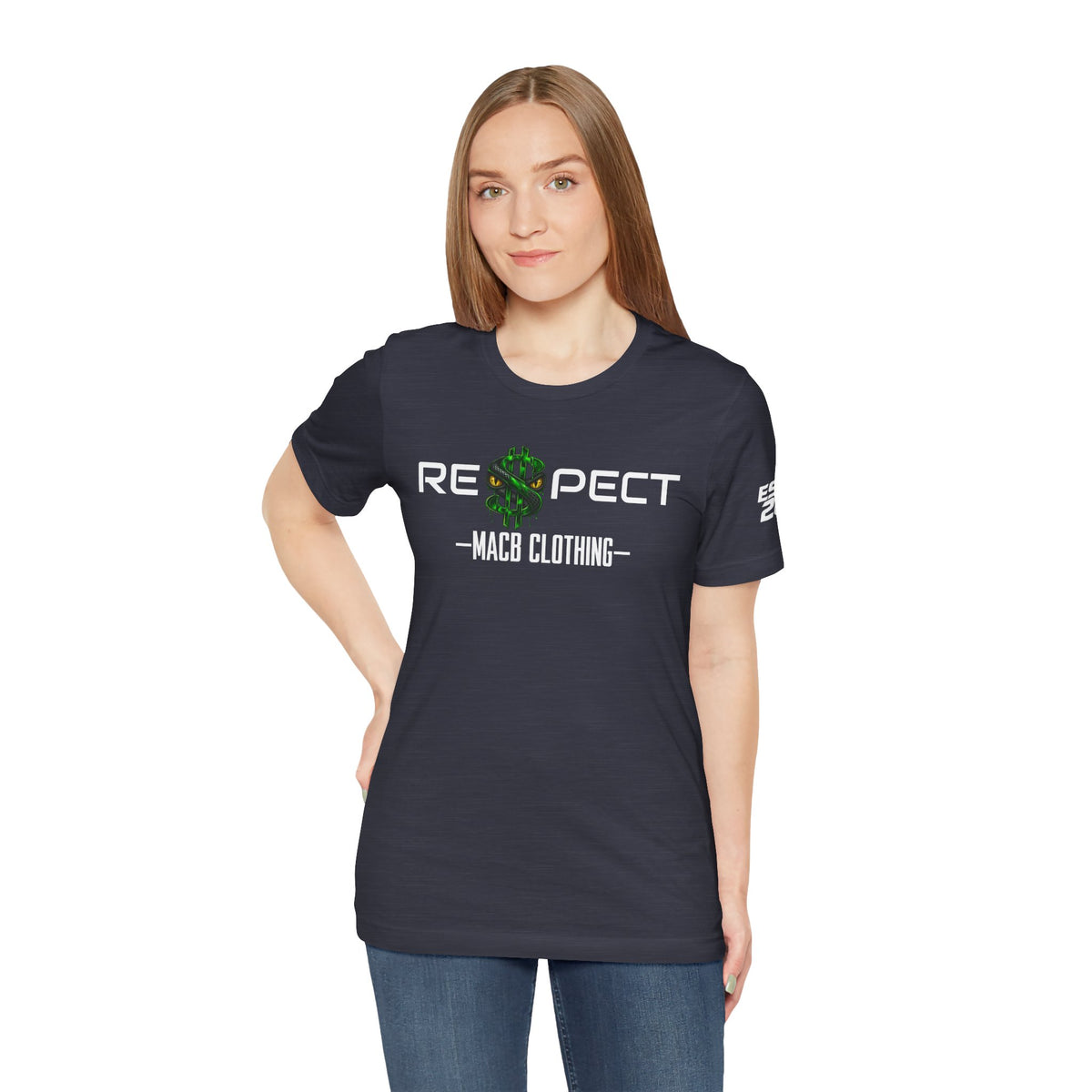 Unisex RESPECT dark color light font shirt