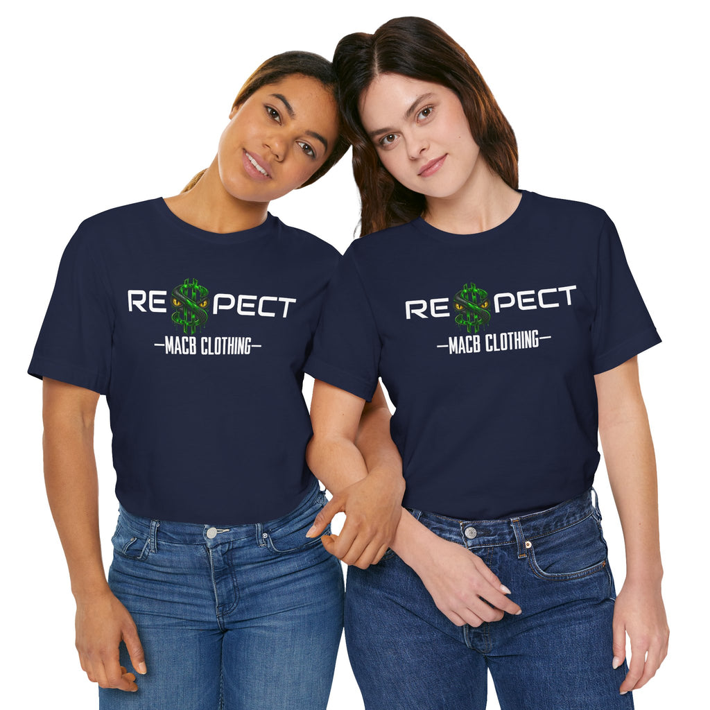 Unisex RESPECT dark color light font shirt