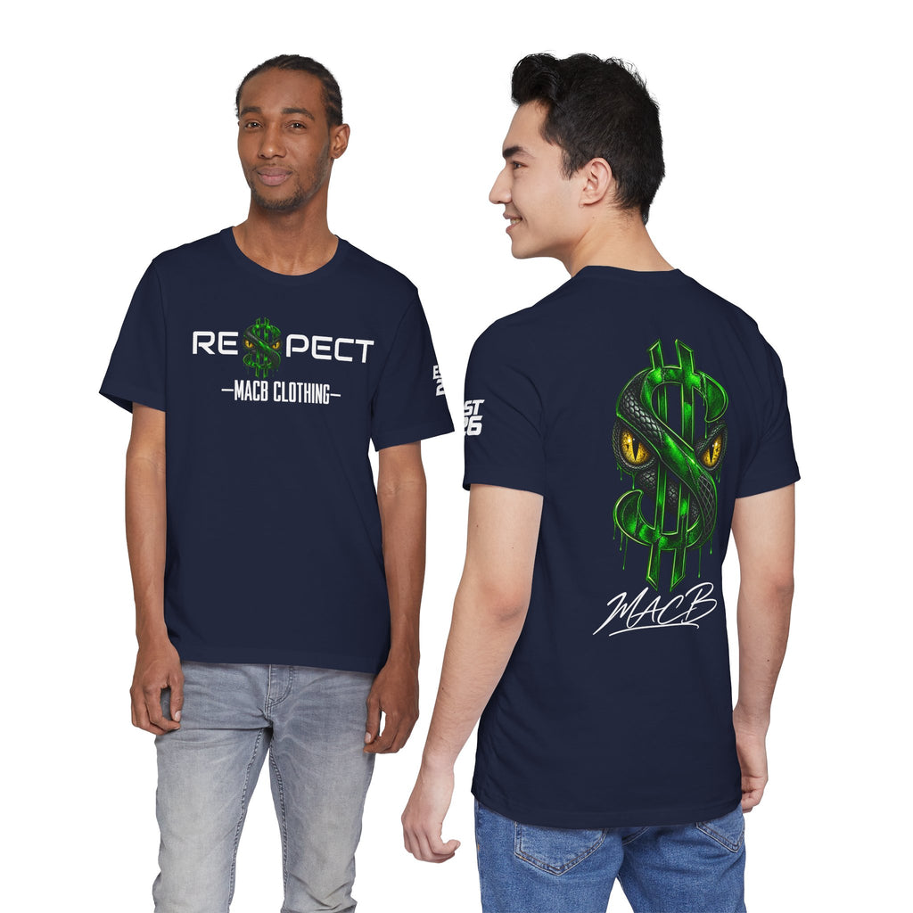 Unisex RESPECT dark color light font shirt