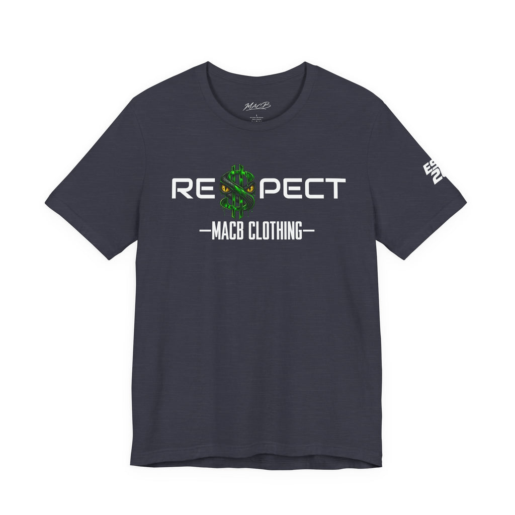 Unisex RESPECT dark color light font shirt