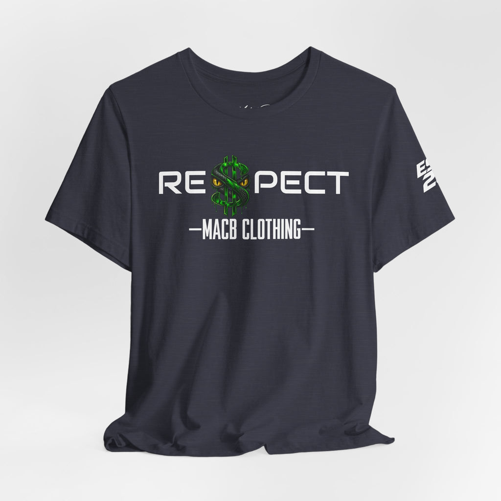 Unisex RESPECT dark color light font shirt