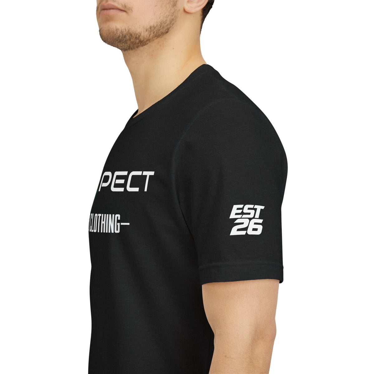 Unisex RESPECT dark color light font shirt