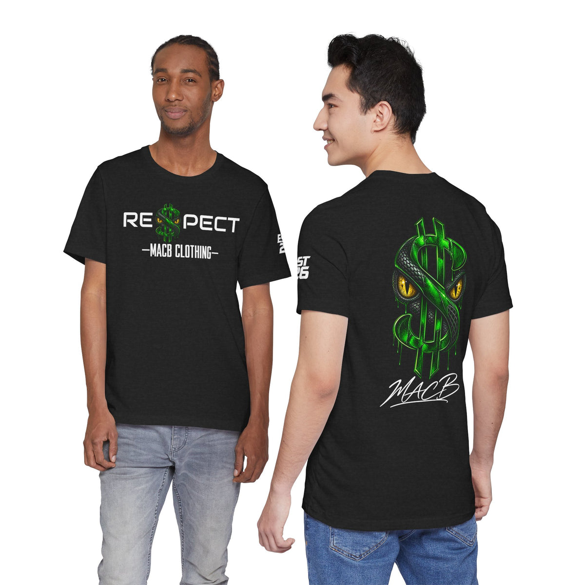 Unisex RESPECT dark color light font shirt