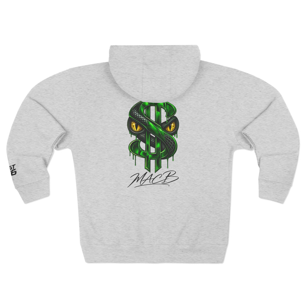 Unisex Zip Hoodie Large snake face back