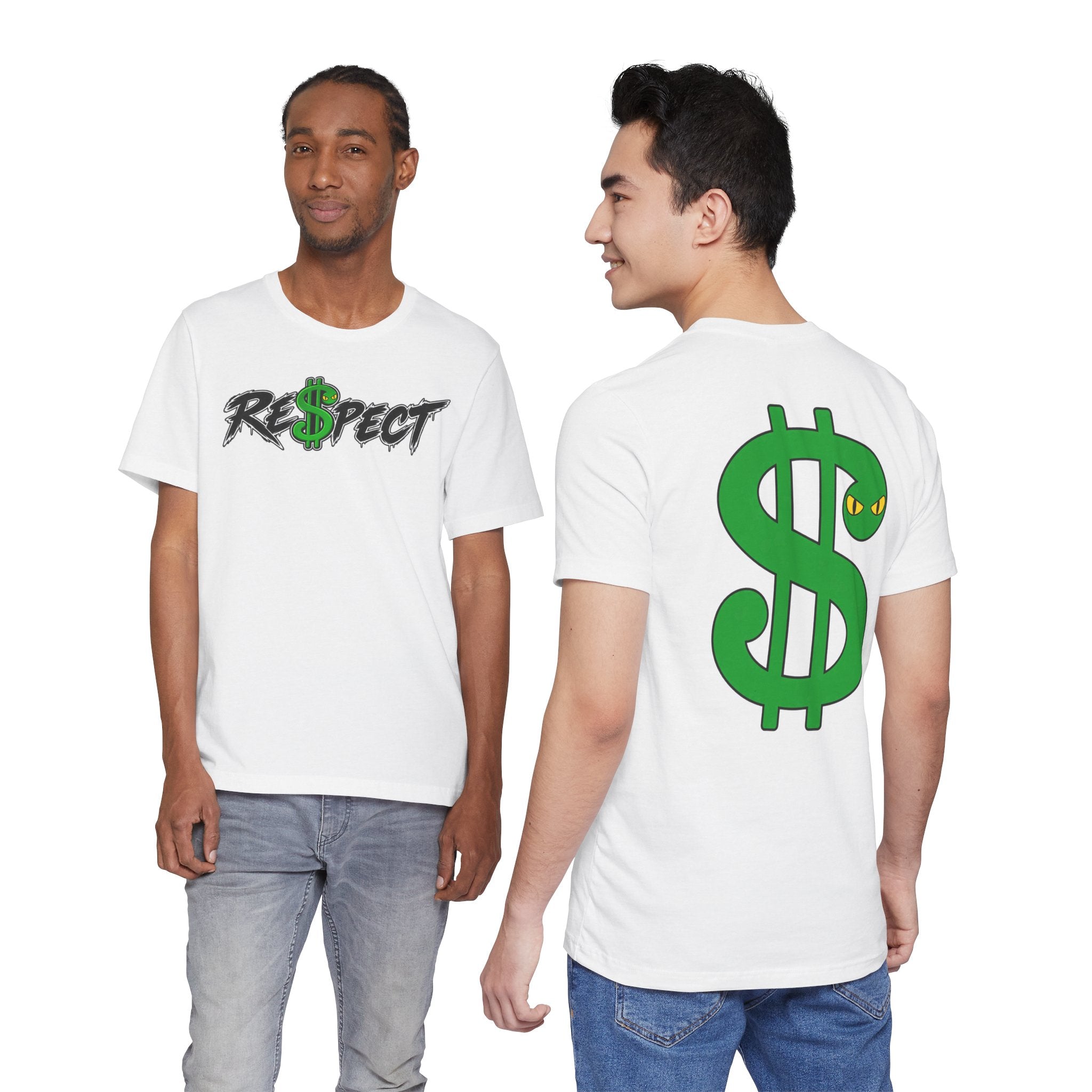 Unisex white color dark font combo