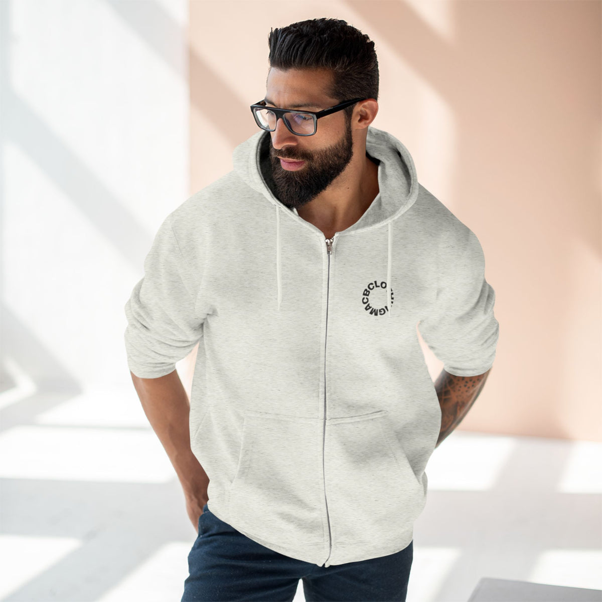 Unisex Zip Hoodie Large snake face back