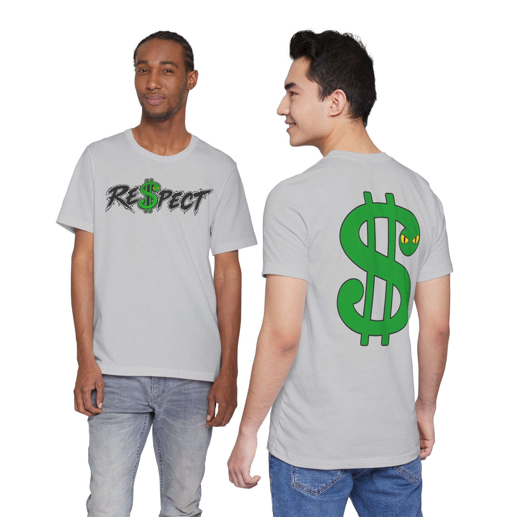 Unisex white color dark font combo