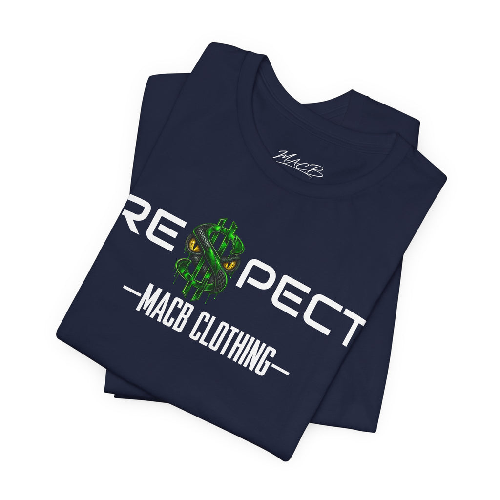 Unisex RESPECT dark color light font shirt