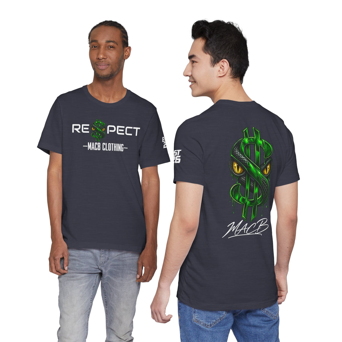 Unisex RESPECT dark color light font shirt