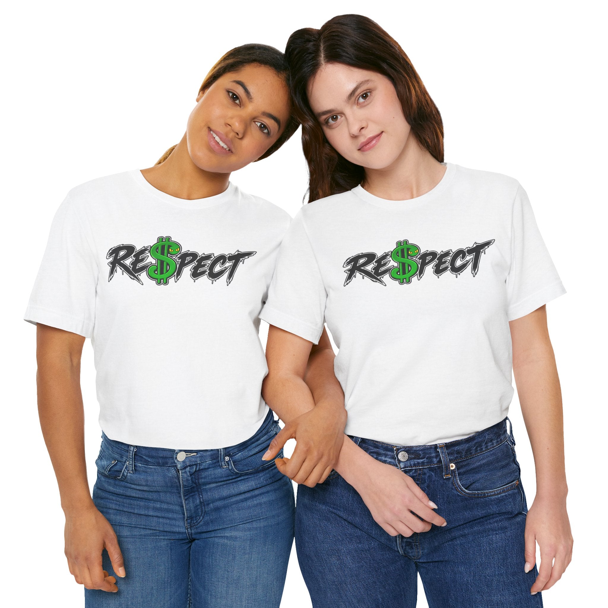 Unisex white color dark font combo