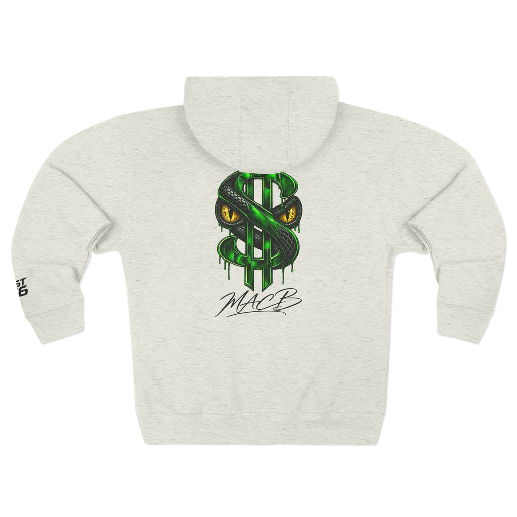 Unisex Zip Hoodie Large snake face back