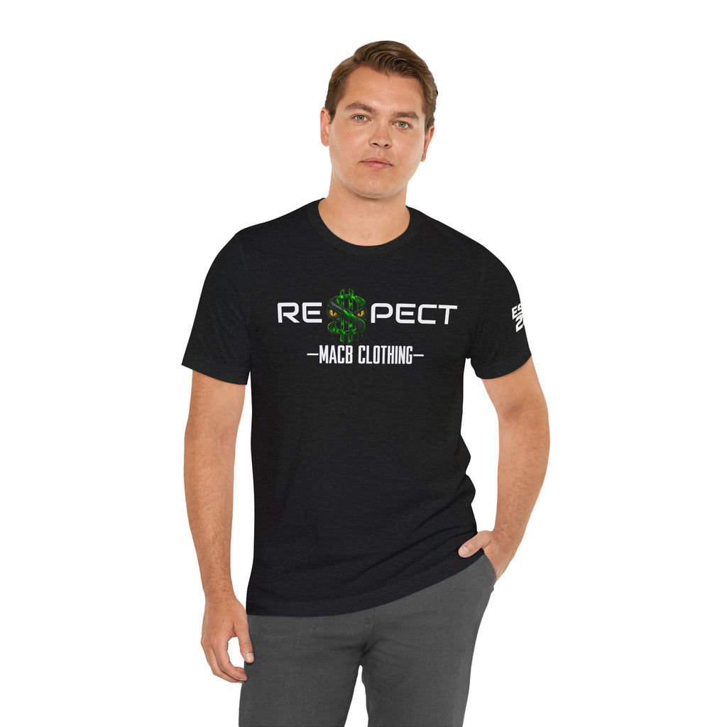 Unisex RESPECT dark color light font shirt