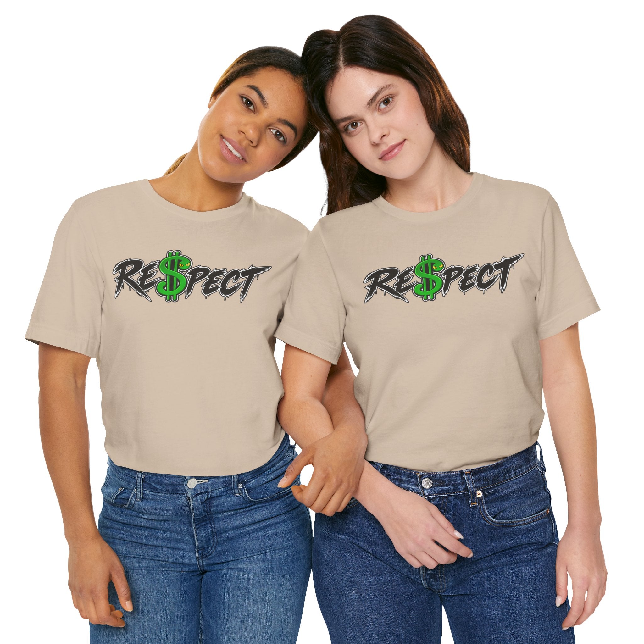 Unisex white color dark font combo